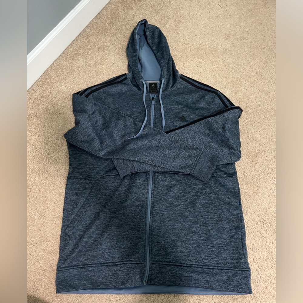 Adidas Full Zip Navy Blue Men’s Large